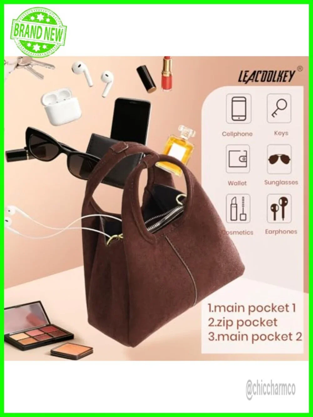 Faux Suede Satchel Purse Crossbody Bag Handbag Top Handle Shoulder Bag